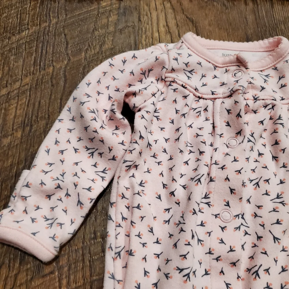 Carters Baby Convertible Footed Pajamas Sleep Sack Pastel Pink Floral Cotton NB